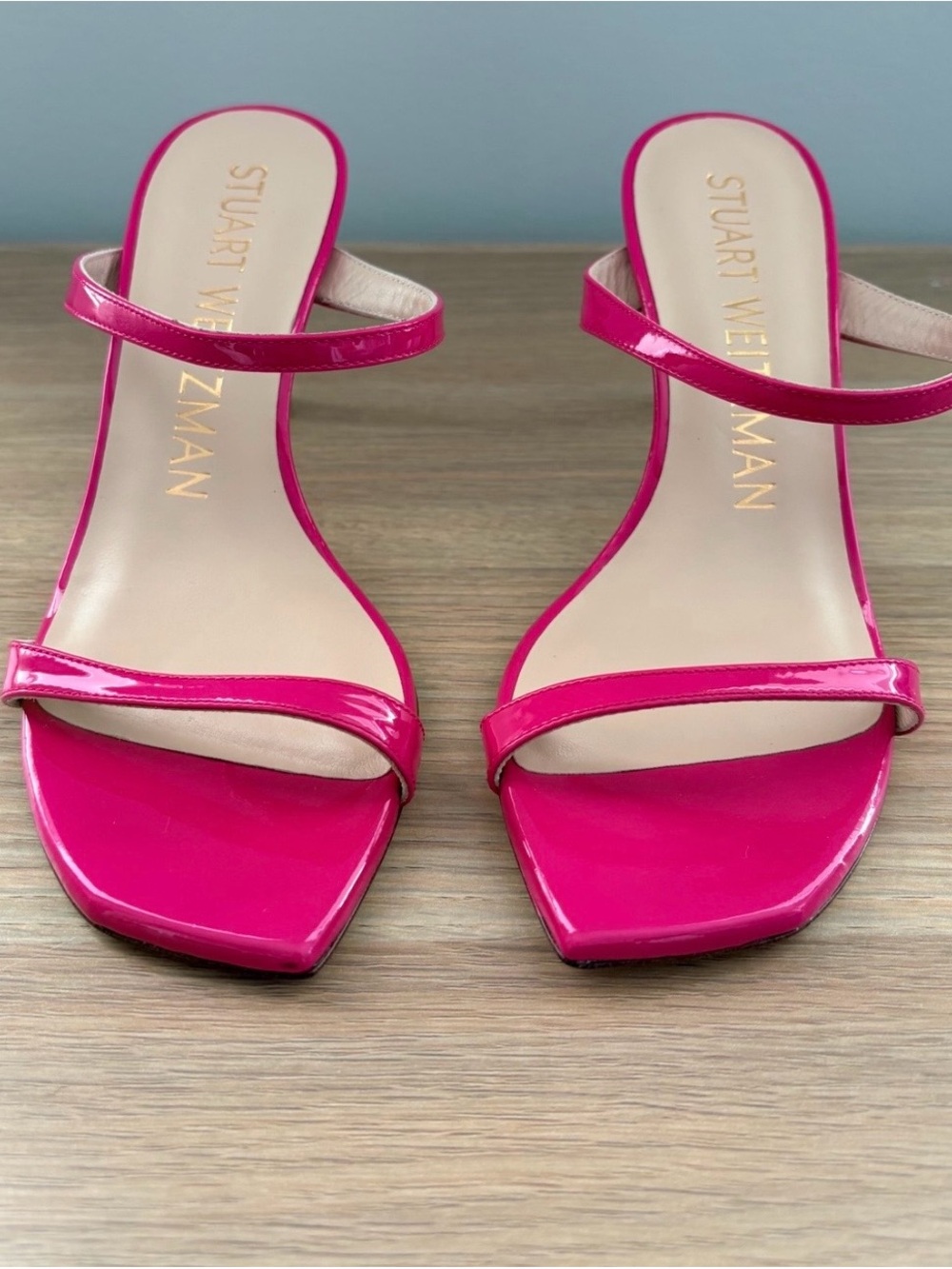 Stuart Weitzman Fuchsia Patent Leather Slide Heels | Size US 6 (EU 36) NWOT